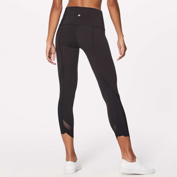 Lululemon Wunder Under High Rise Leggings Special Edition Scalloped Hem Black 8 - Picture 3 of 13